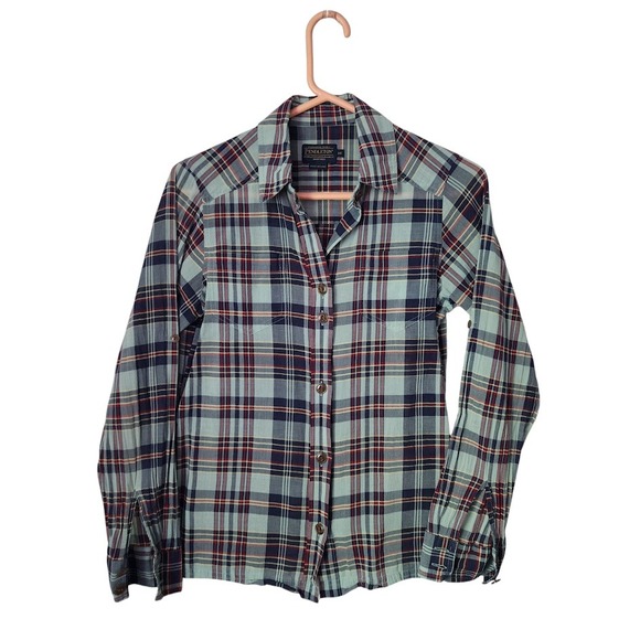 Pendleton Tops - PENDLETON Heritage Cotton Plaid Button Front Western Shirt Blue Red Women's XS